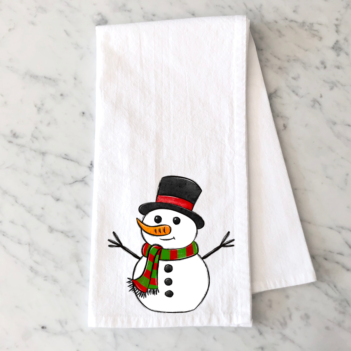 Snowman with Scarf Kitchen Towel