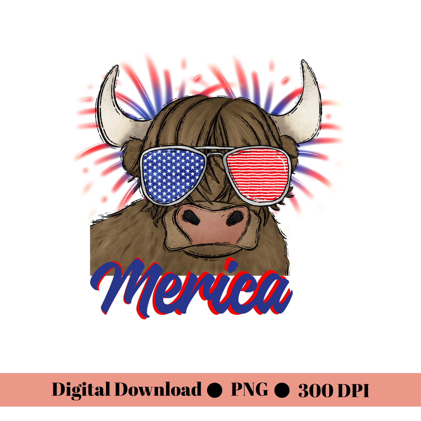 Patriotic Highland Cow
