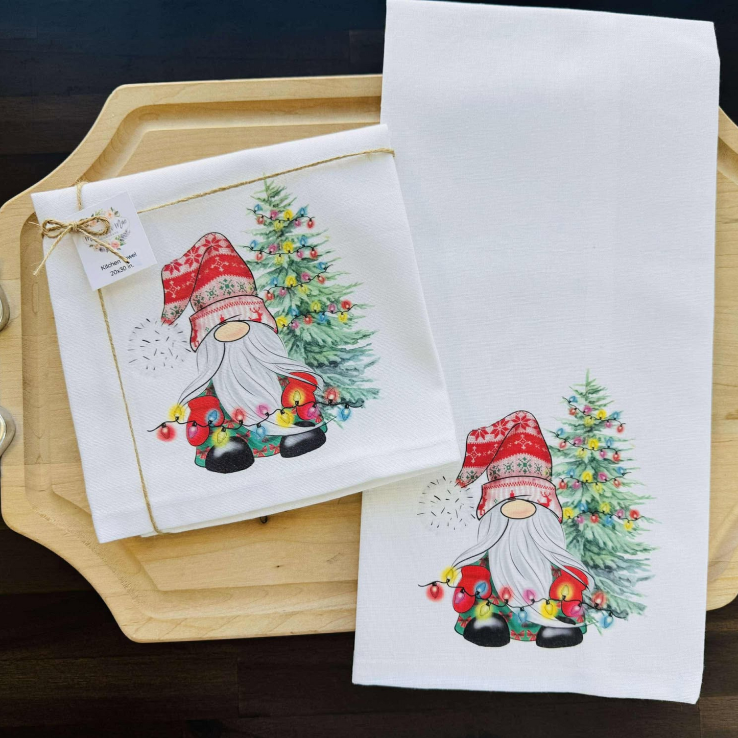 Christmas Tree Gnome Towel