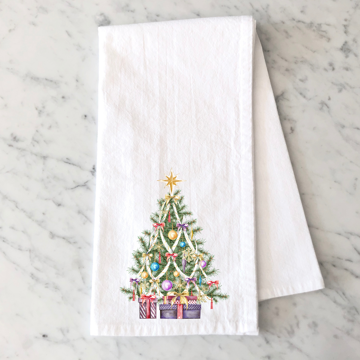 Pretty Christmas Tree Kitchen Towel