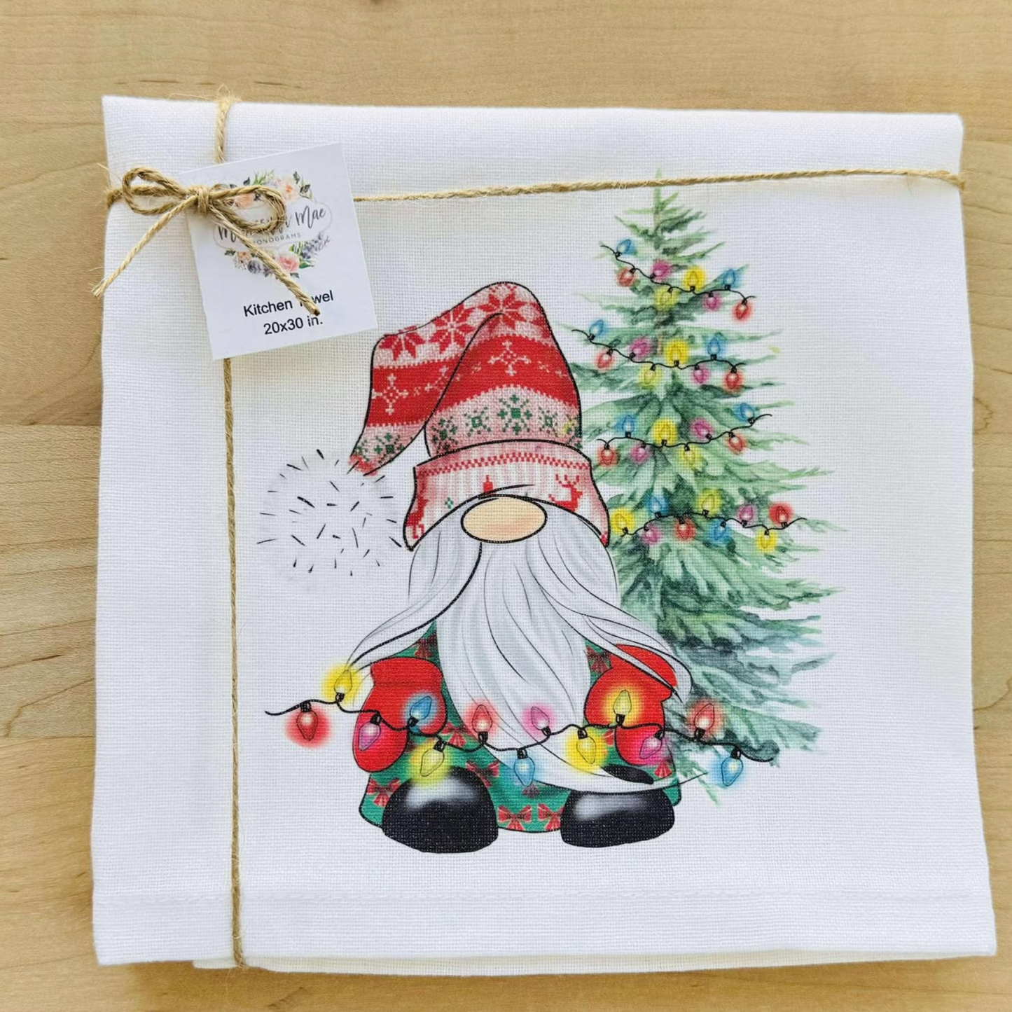 Christmas Tree Gnome Towel
