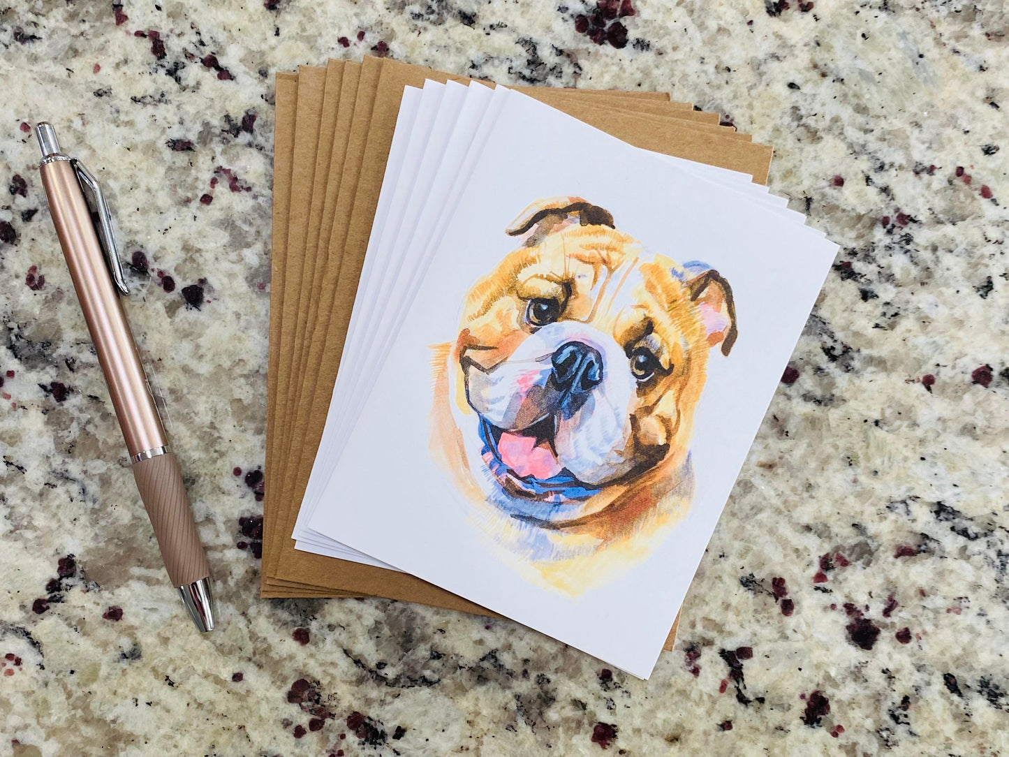 Bulldog Note Cards