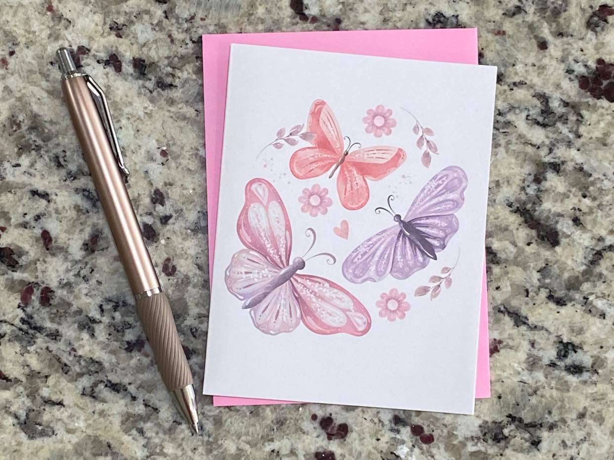 Assorted Butterfly Note Cards (Set of 12)