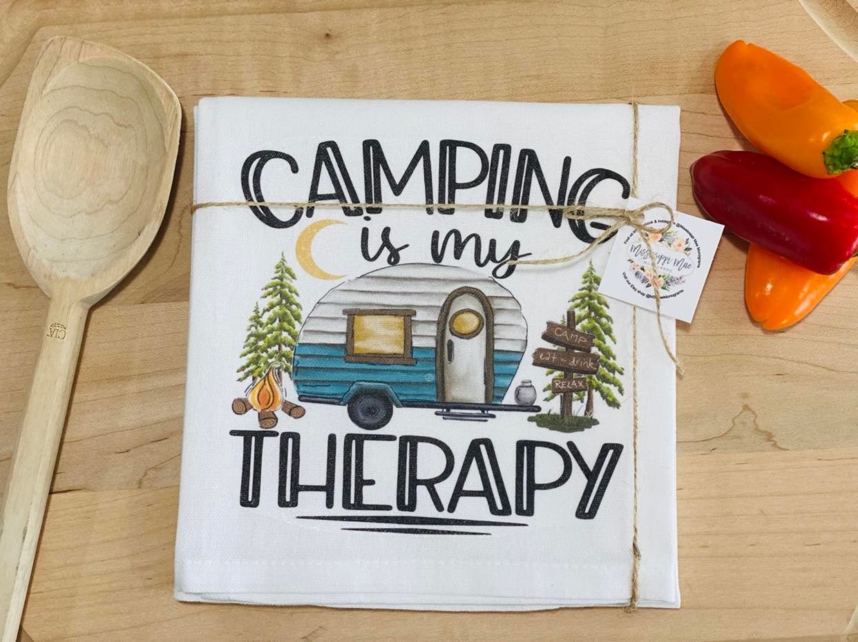 Camping Therapy Kitchen Towel