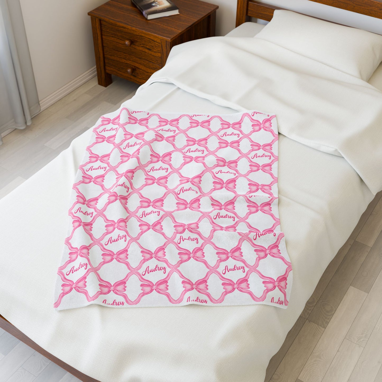 Personalized Name Bow Blanket