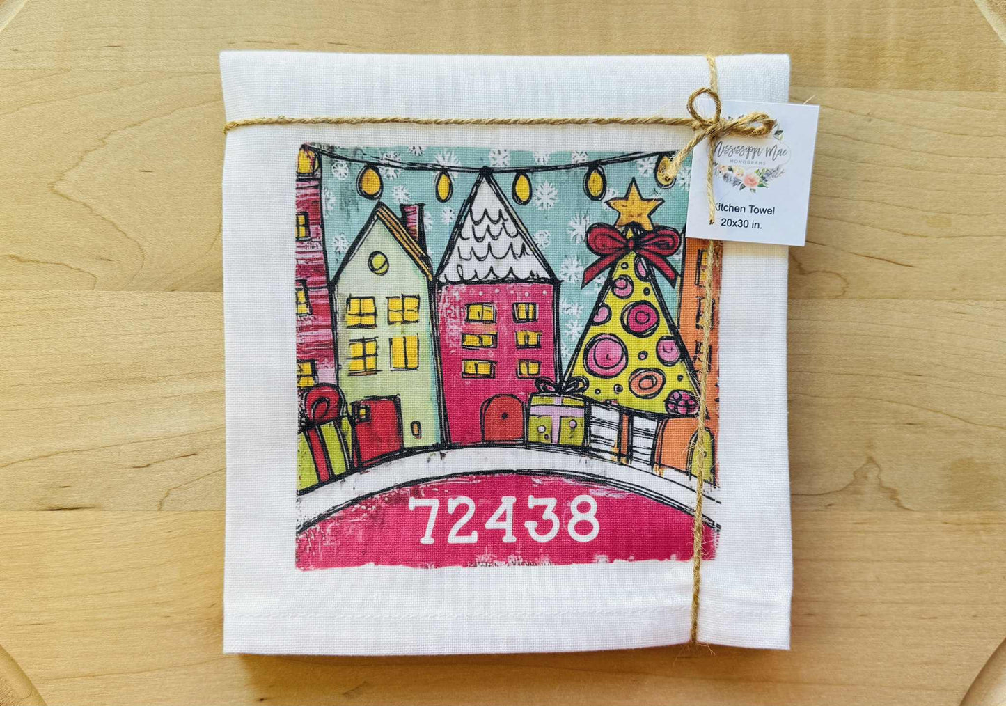 Zip Code Town Christmas Towel