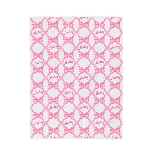 Personalized Name Bow Blanket