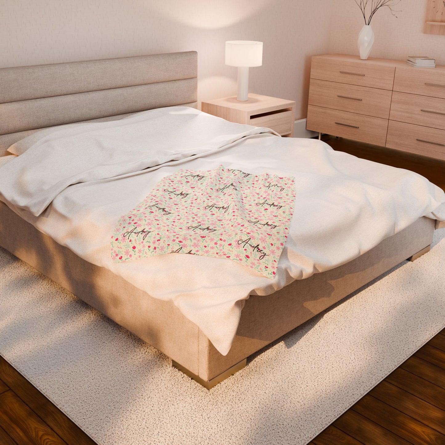 Personalized Floral Name Blanket