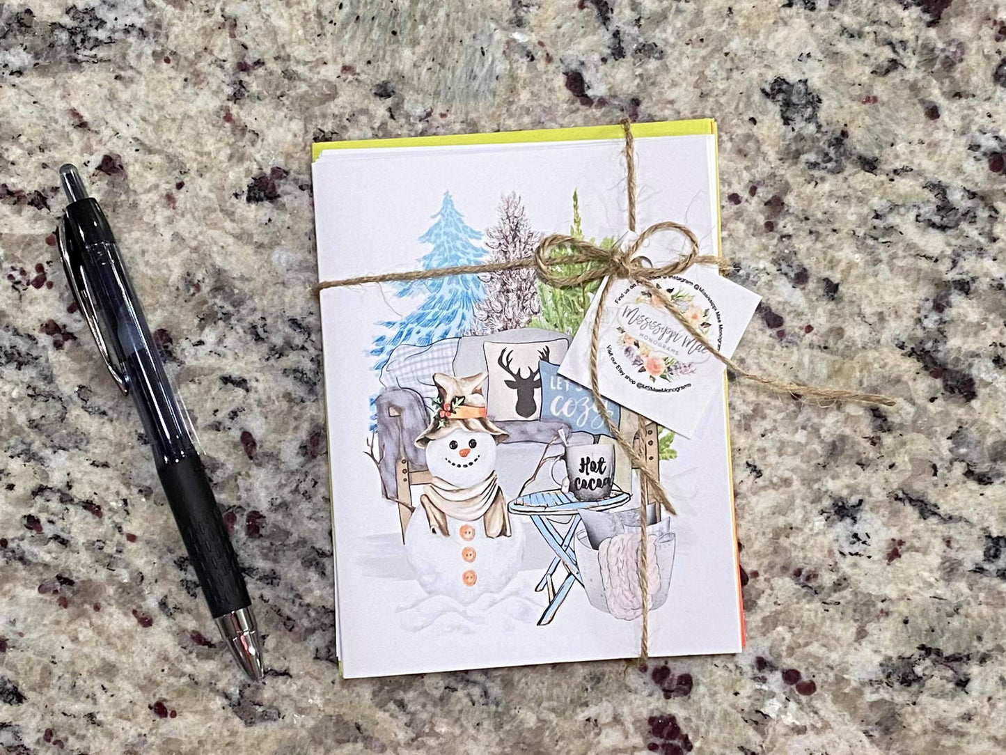 Snowman Note Cards (Set of 12)