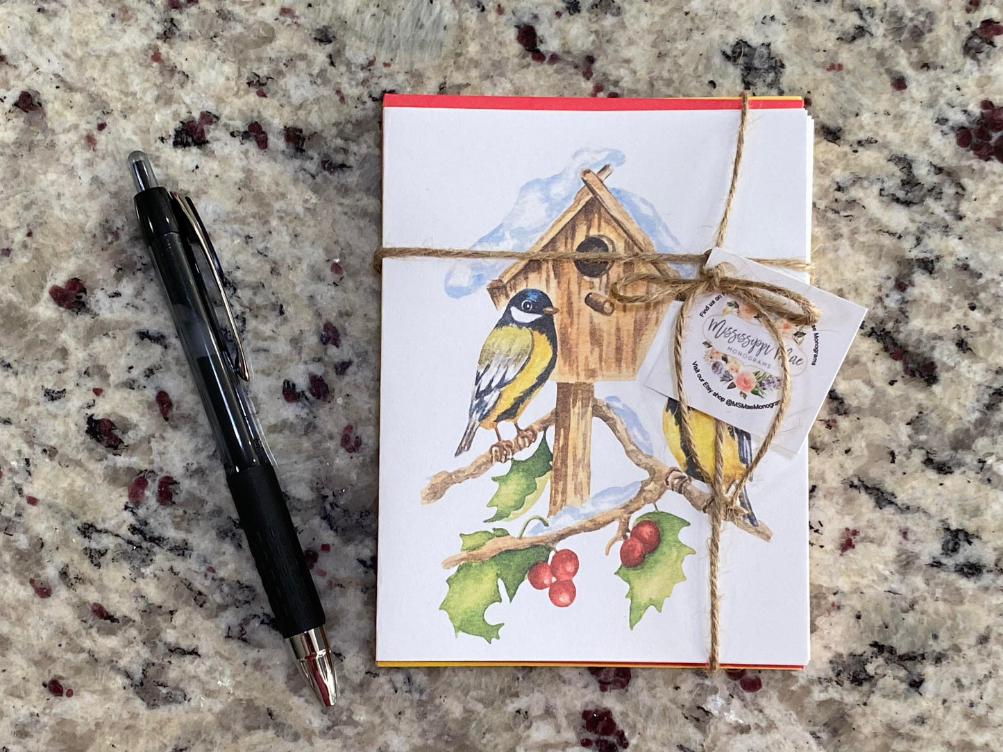 Snow Birds Note Card (Set of 12)