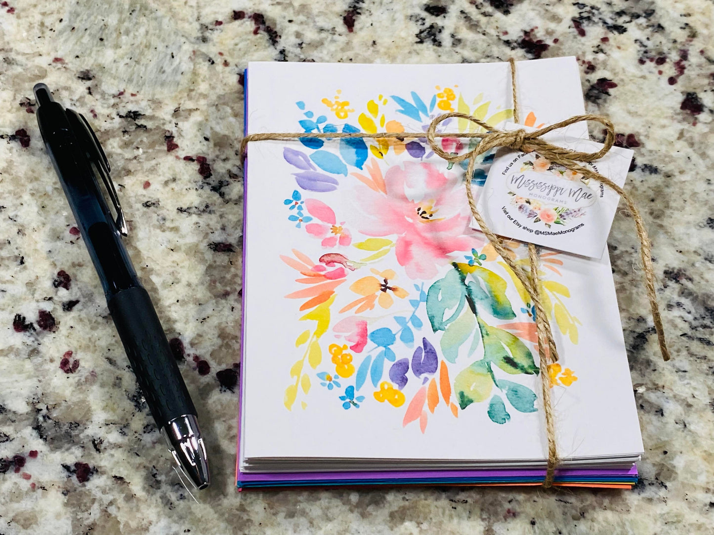 Pastel Floral Note Cards (Set of 12)