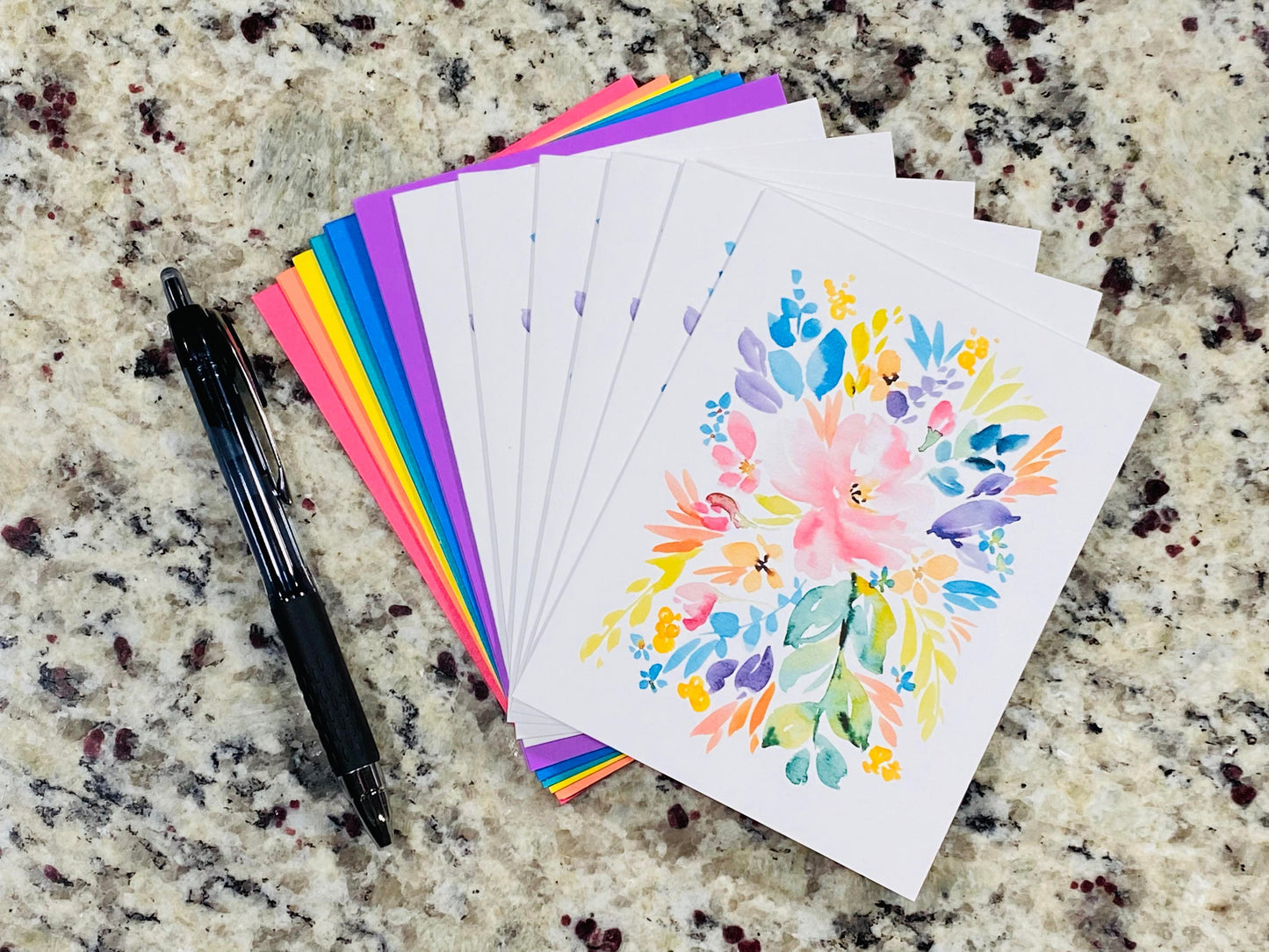 Pastel Floral Note Cards (Set of 12)