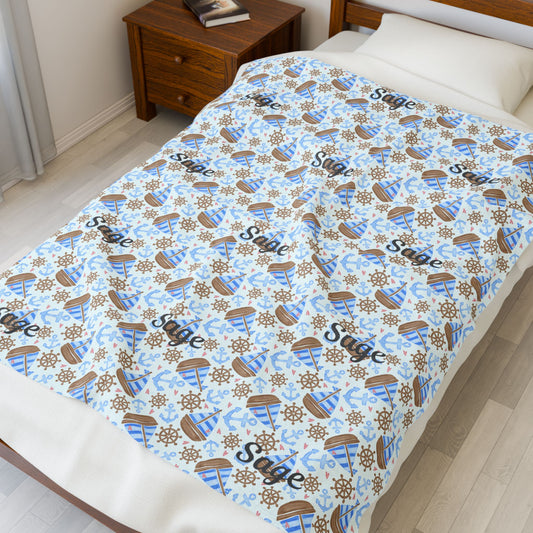 Personalized Nautical Name Blanket