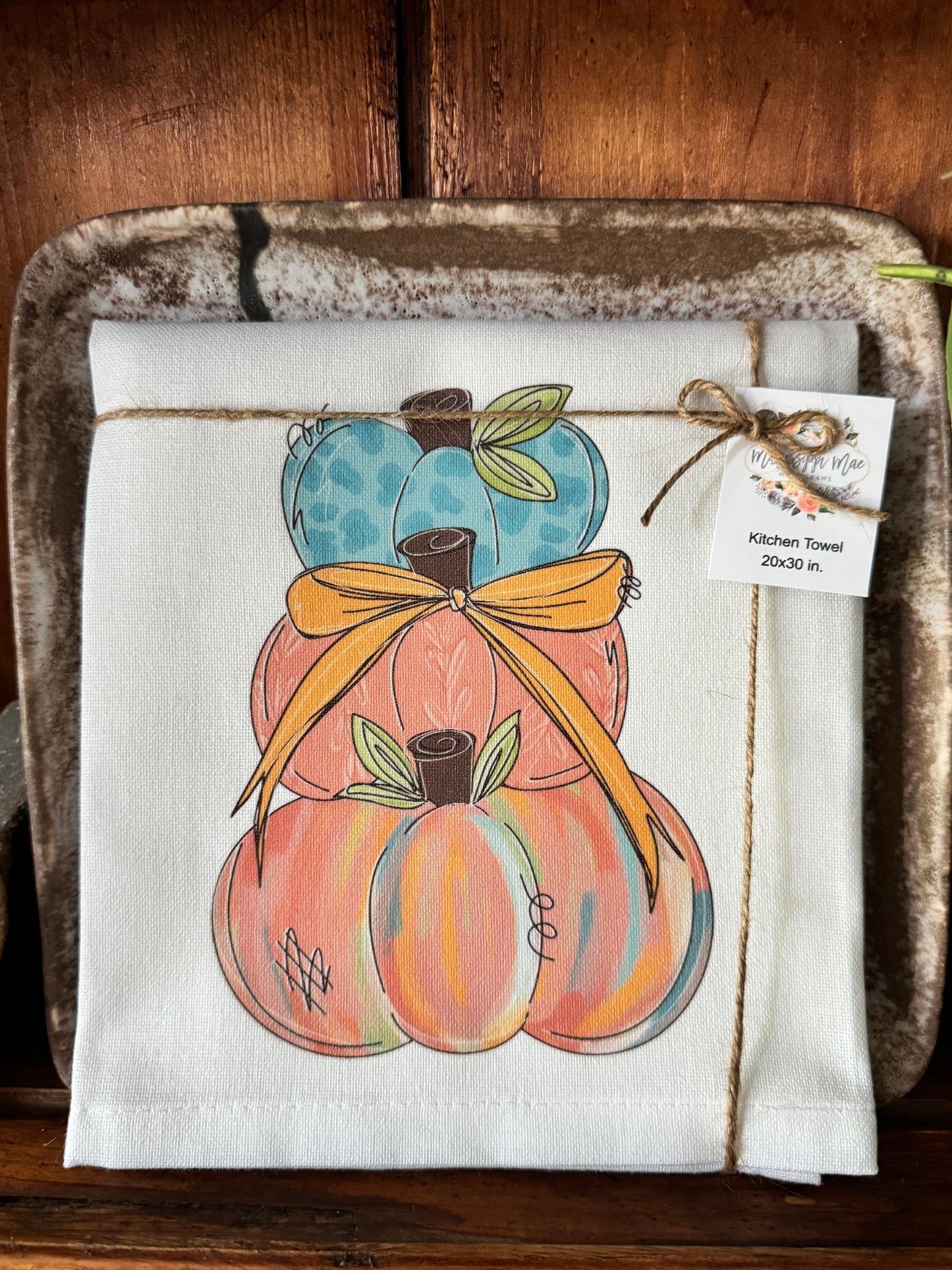 Stacked Pumpkins Kitchen Towel