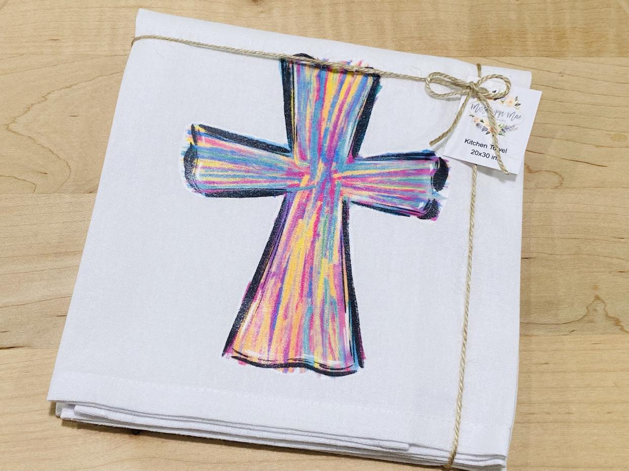 Colorful Cross Kitchen Towel