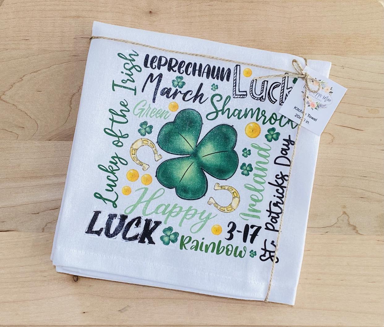 St. Patrick's Day Words Kitchen Towel