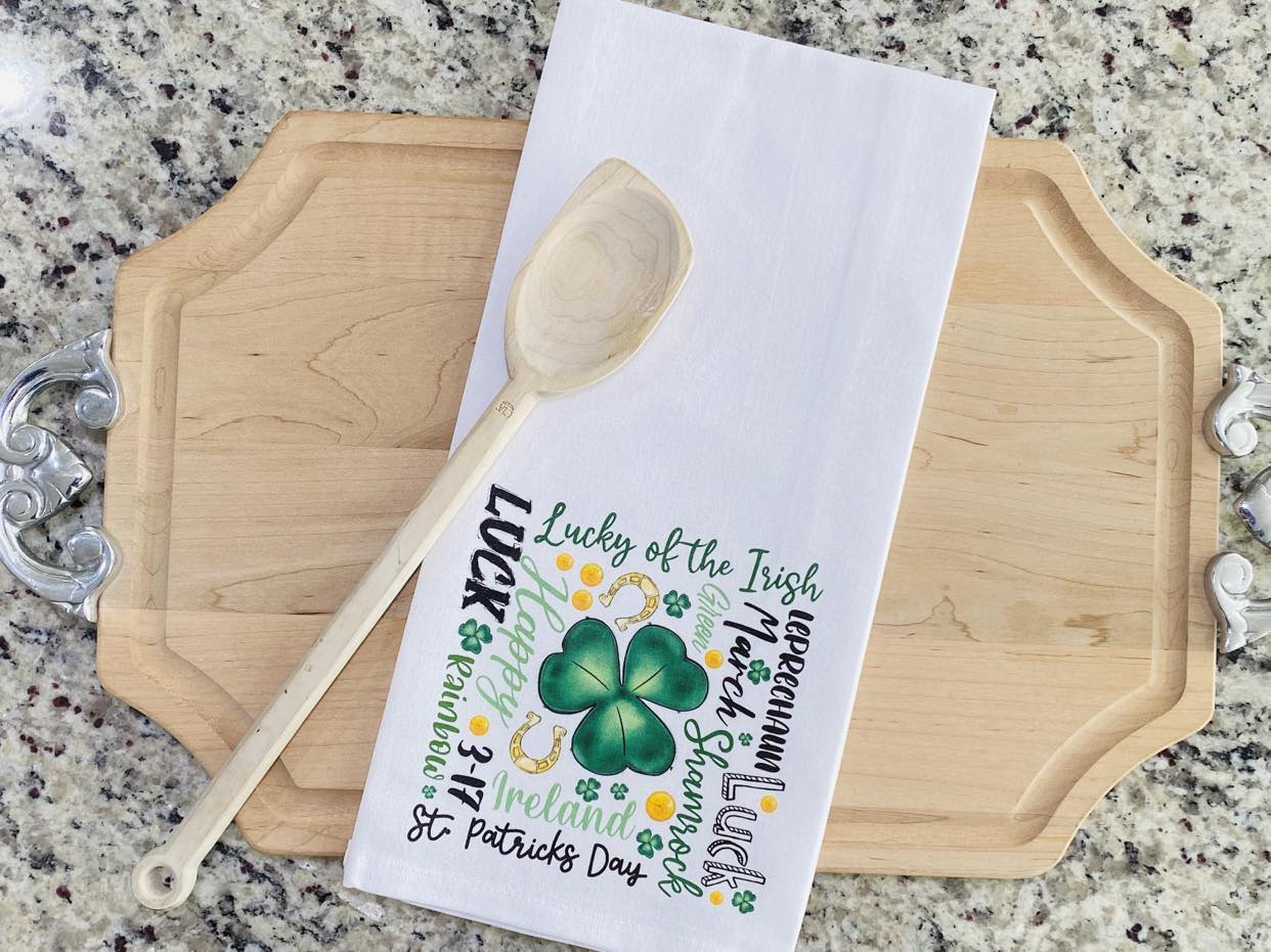 St. Patrick's Day Words Kitchen Towel