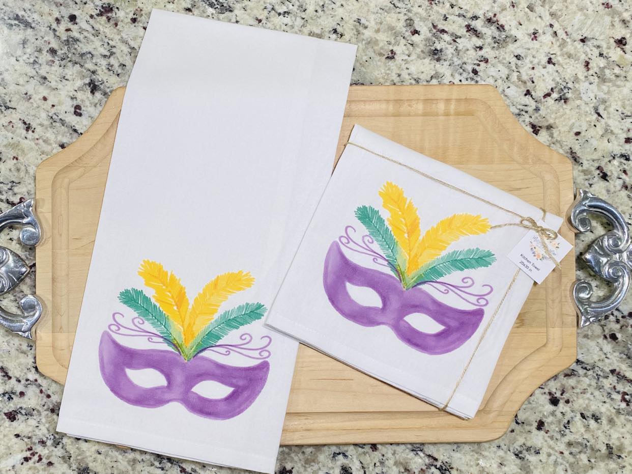 Mardi Gras Mask Towel