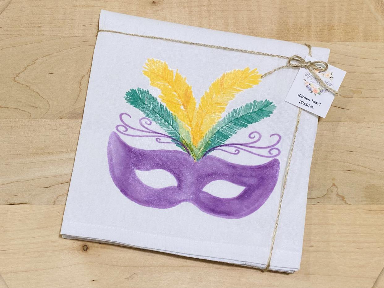 Mardi Gras Mask Towel