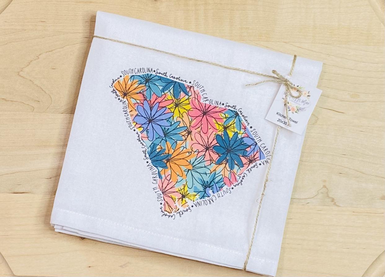 Floral State Kitchen Towel (All 50 States)