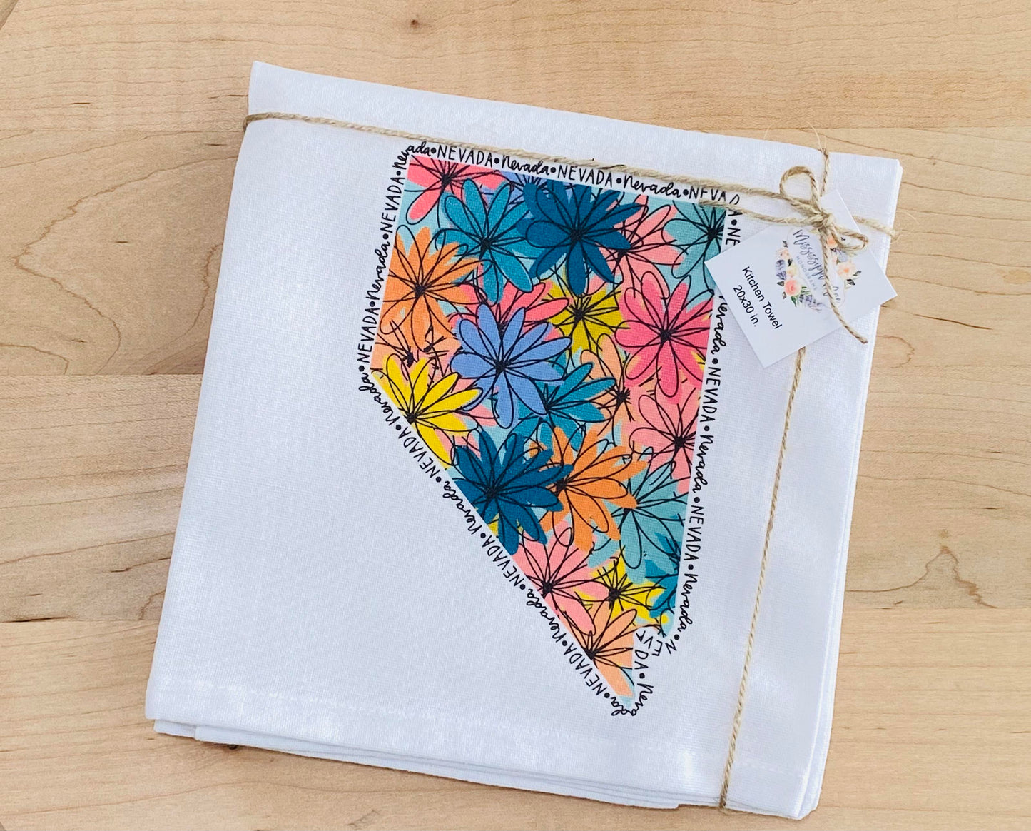 Floral State Kitchen Towel (All 50 States)