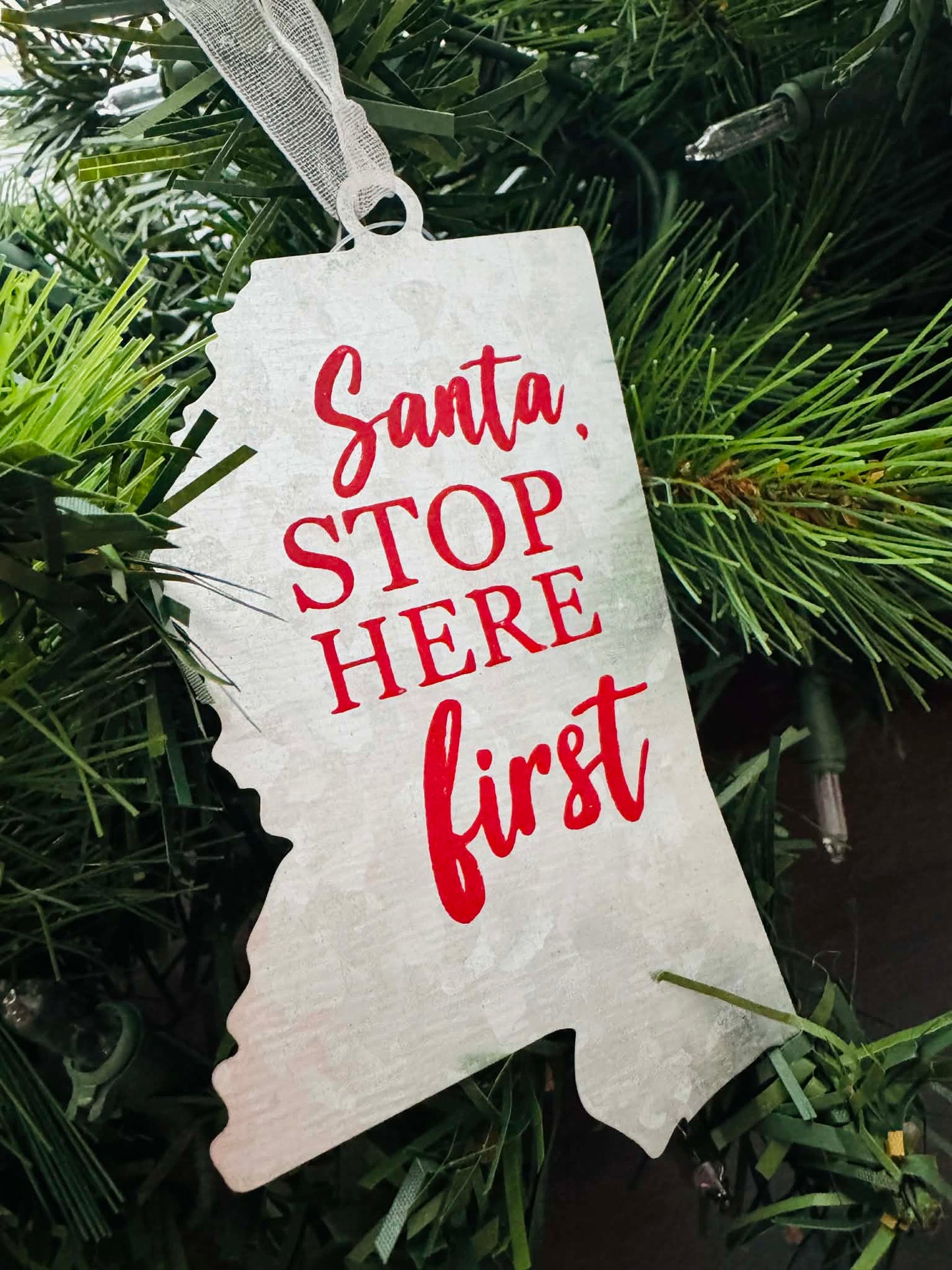 MS Metal Santa Ornament