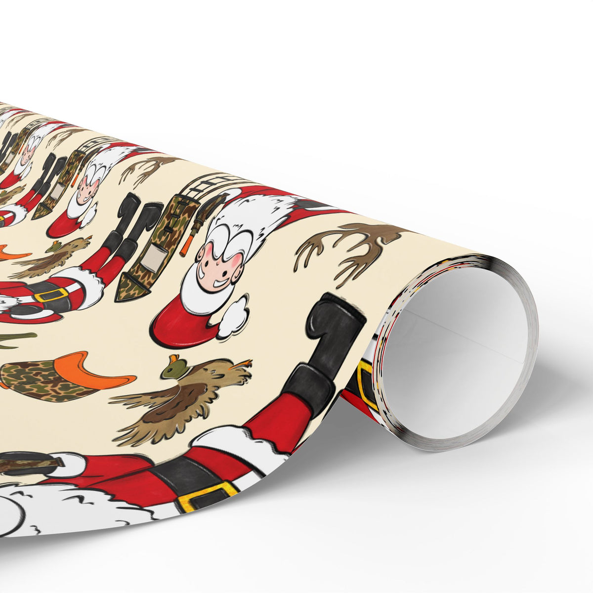 Santa Hunting Christmas Wrapping Paper