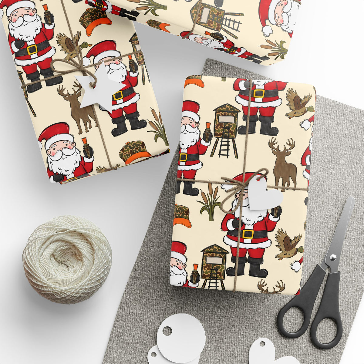 Santa Hunting Christmas Wrapping Paper