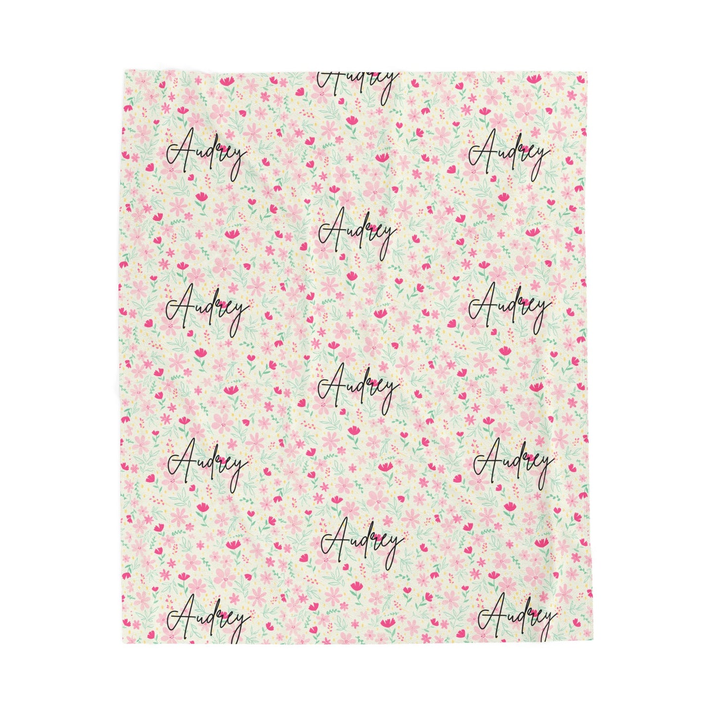 Personalized Floral Name Blanket
