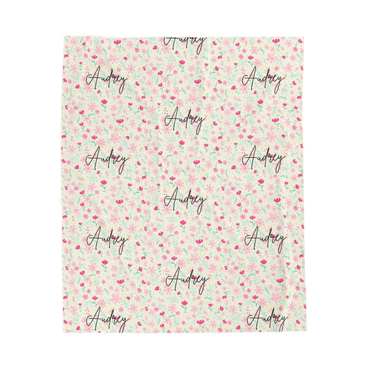 Personalized Floral Name Blanket