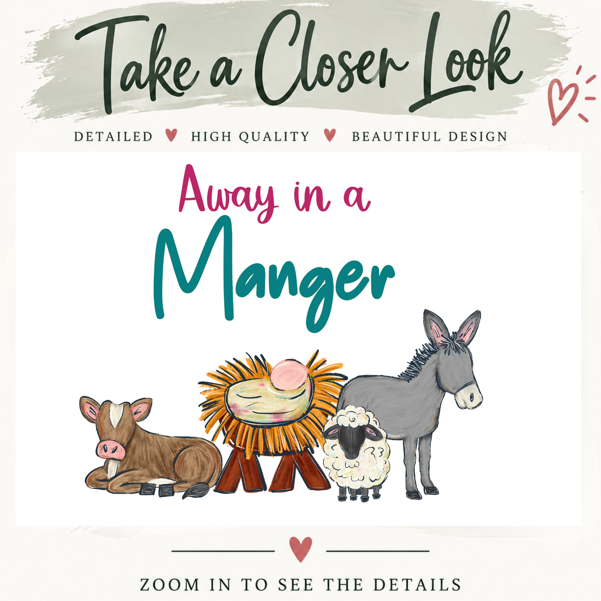 Away in a Manger PNG, Christian Christmas PNG, Nativity PNG, Baby Jesus Christmas Design, Faith Based Christmas Sublimation