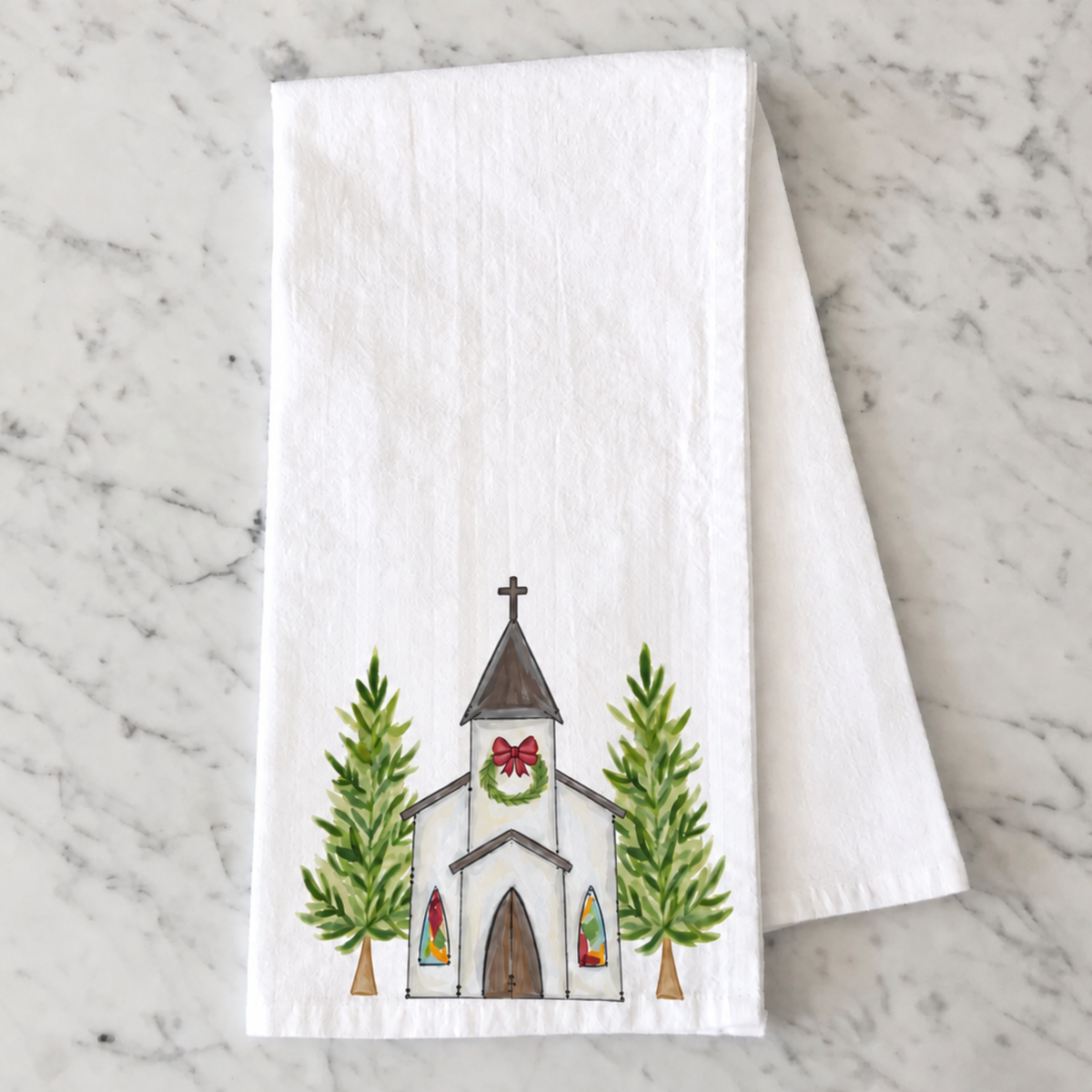 Christmas Church Kitchen Towel