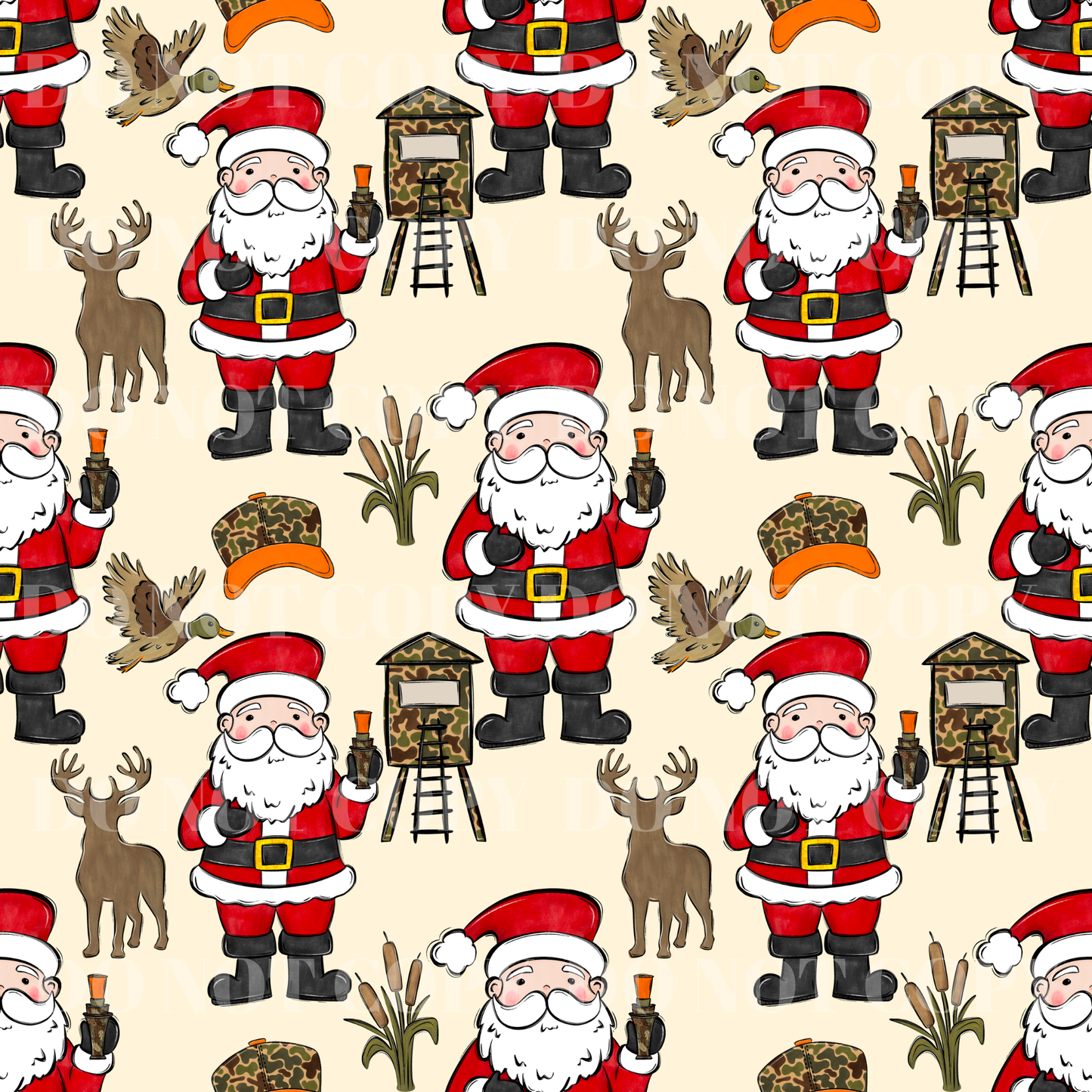 Santa Hunting & Fishing Digital Paper Bundle