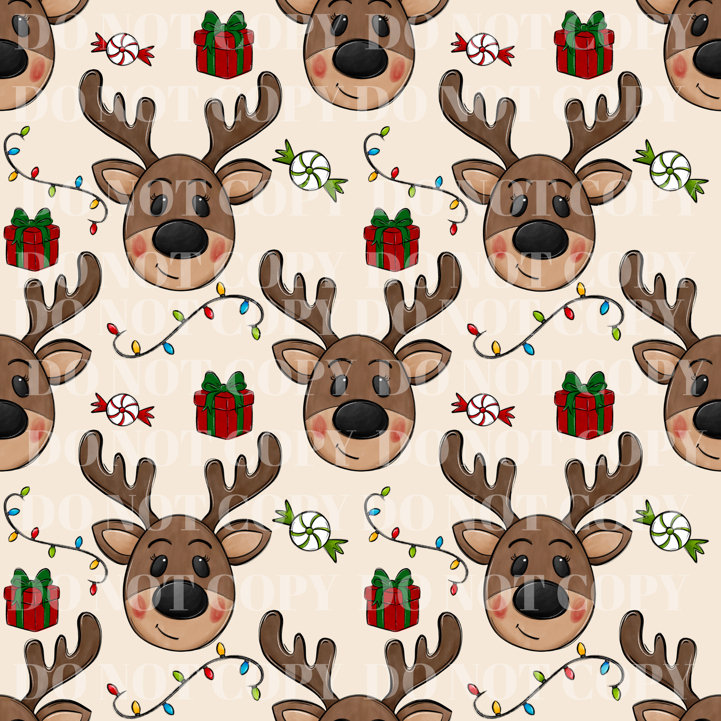 Santa and Reindeer Digital Paper