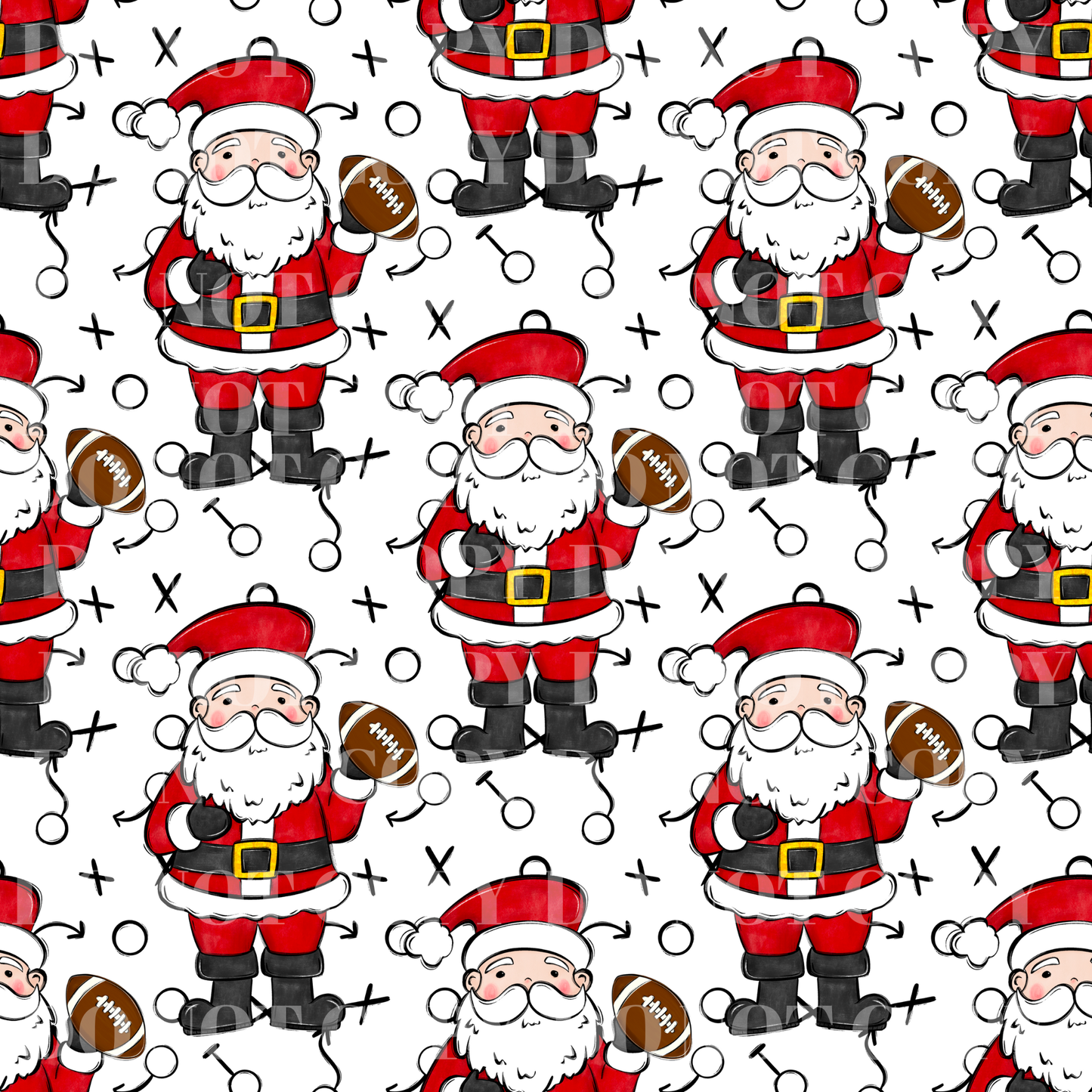 Sports Santa Christmas Digital Paper Set