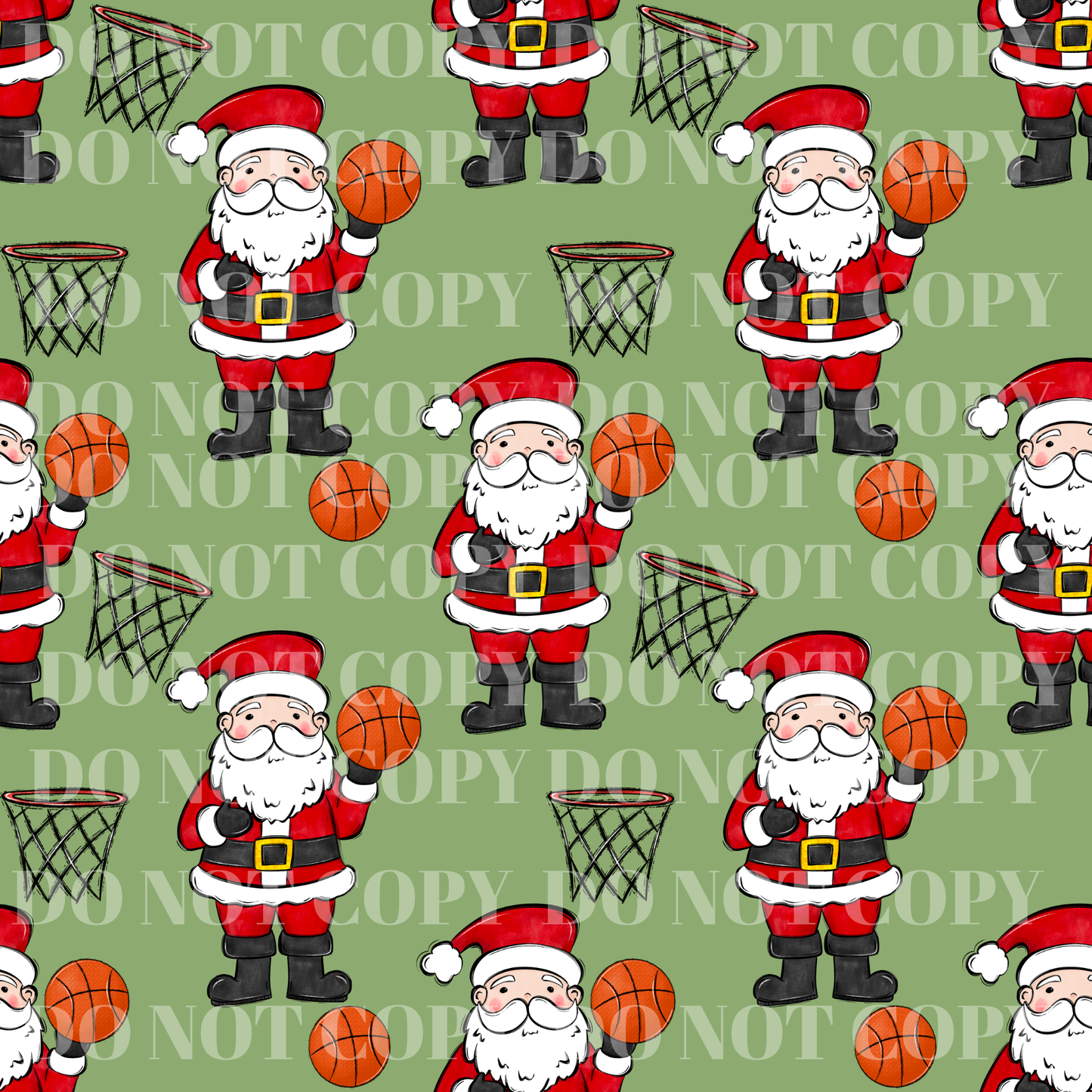 Sports Santa Christmas Digital Paper Set