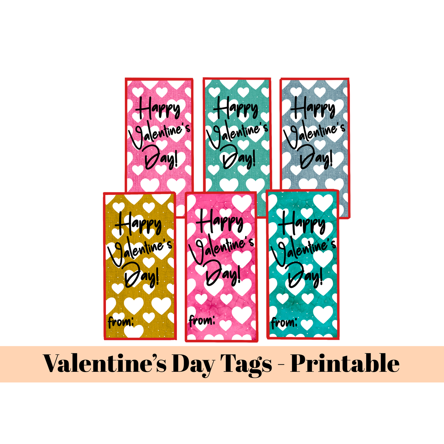 Printable Valentine Gift Tags Bundle – VH
