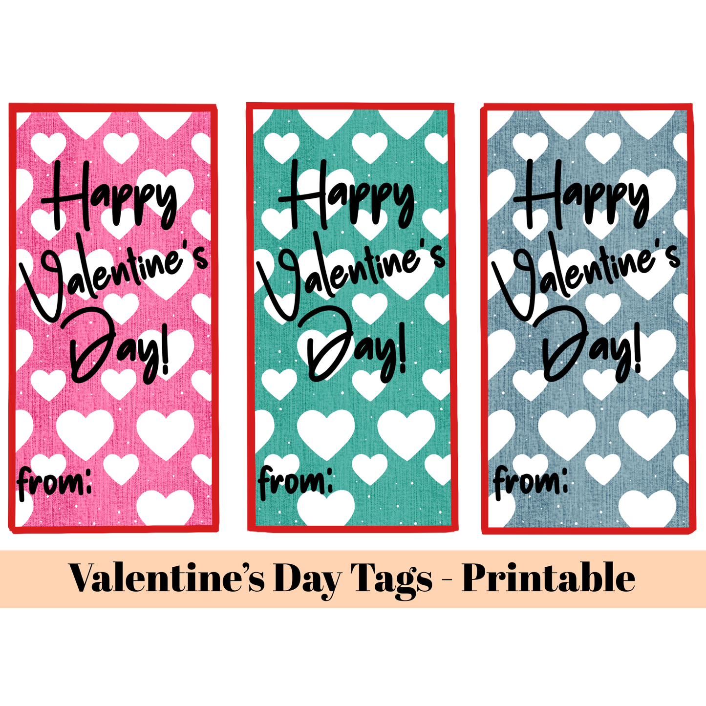 Printable Valentine Gift Tags Bundle – VH