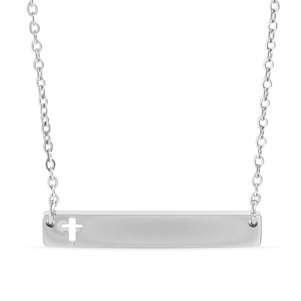 Cutout Cross Bar Necklace (3 Colors)