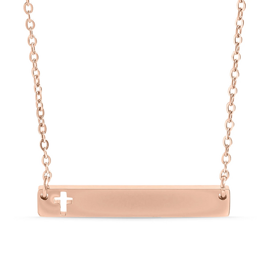 Cutout Cross Bar Necklace (3 Colors)