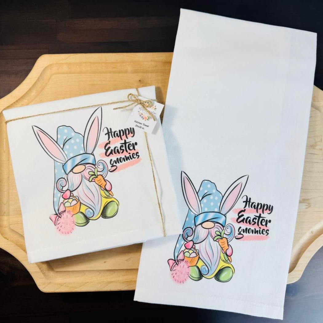 Happy Easter Gnomies Towel