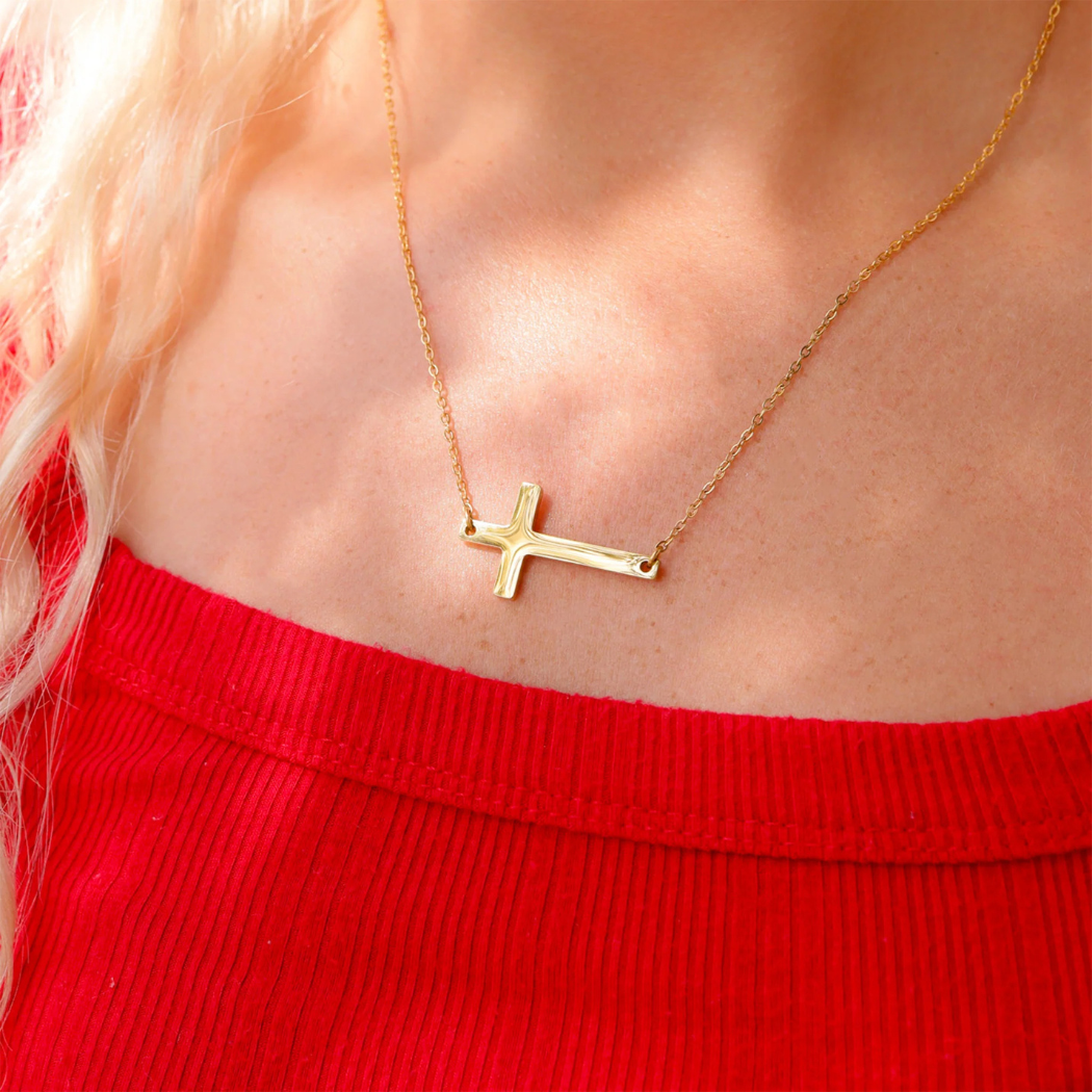 Horizontal Cross Necklace