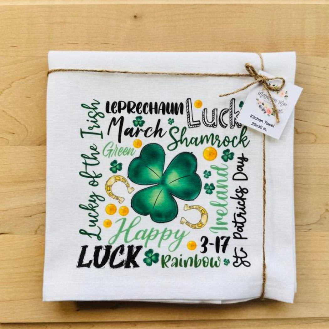 St. Patrick's Day Words Kitchen Towel