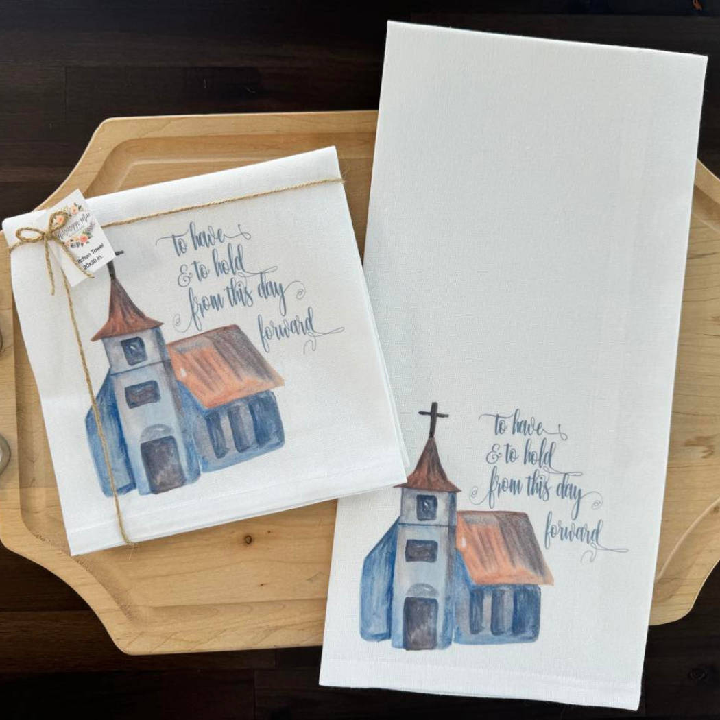 Wedding Church Kitchen Towel