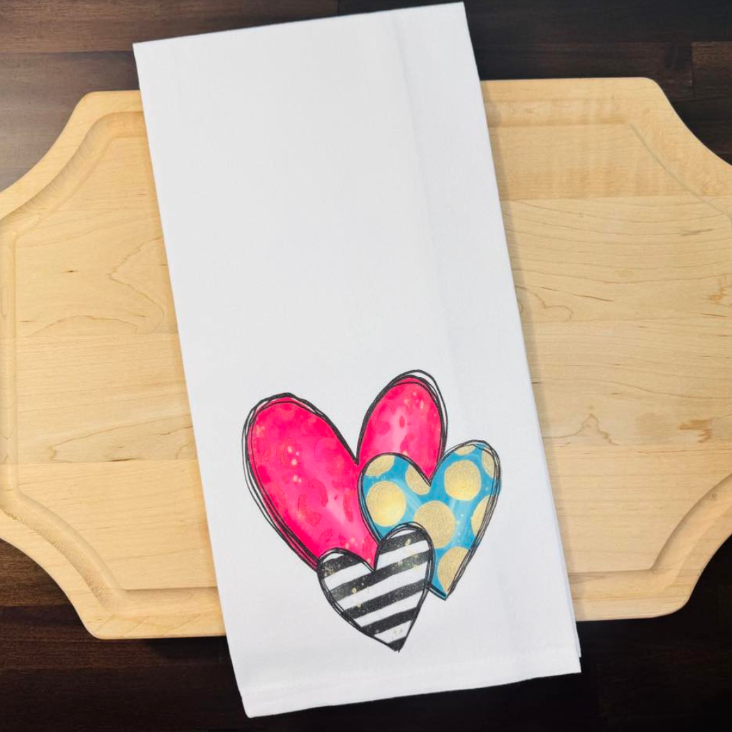 Valentine Heart Trio Kitchen Towel