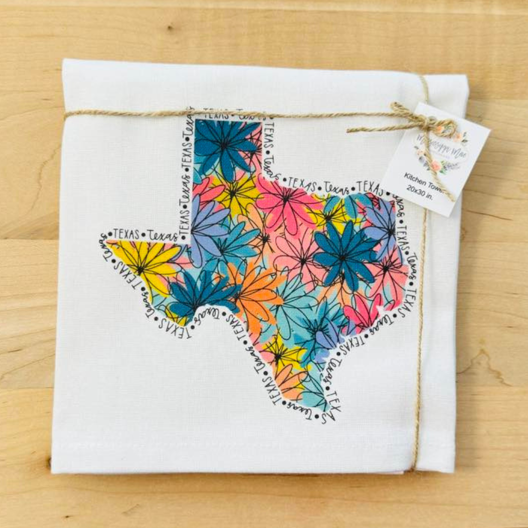 Floral State Kitchen Towel (All 50 States)