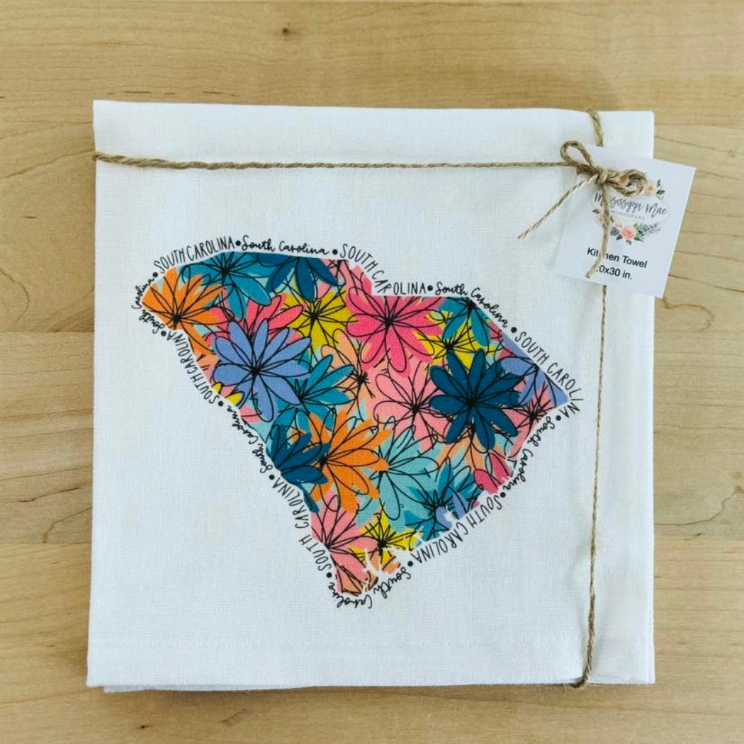 Floral State Kitchen Towel (All 50 States)