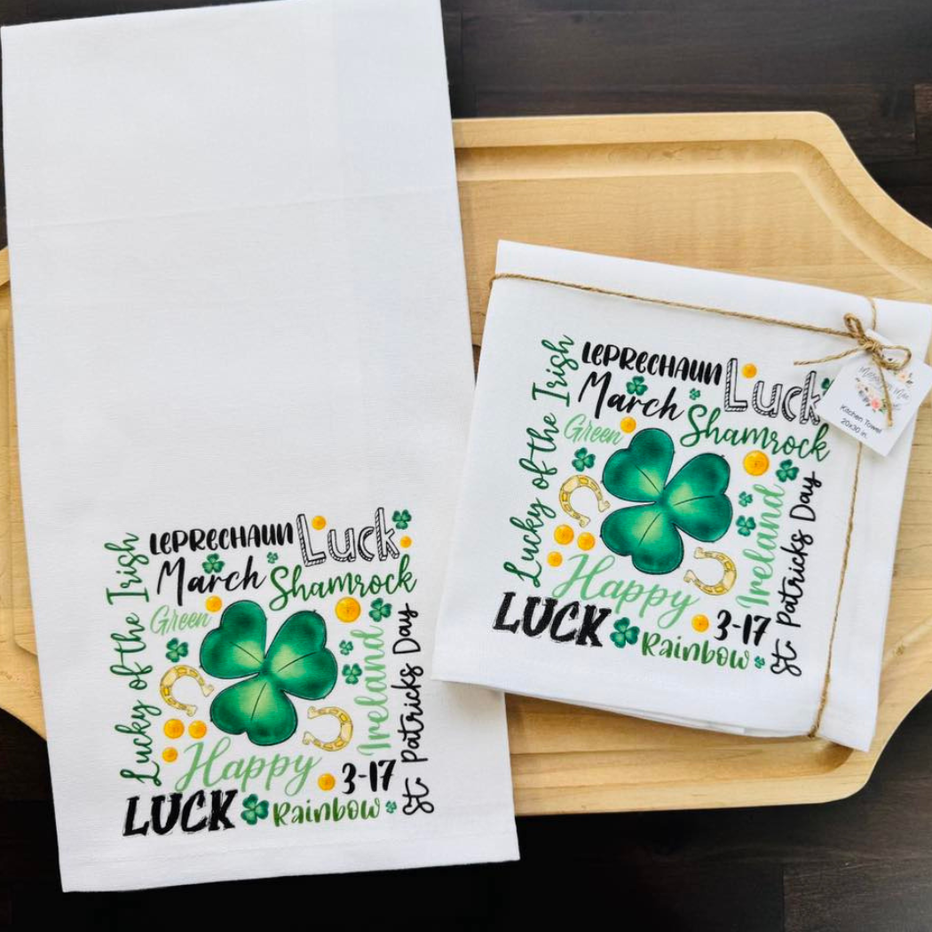 St. Patrick's Day Words Kitchen Towel