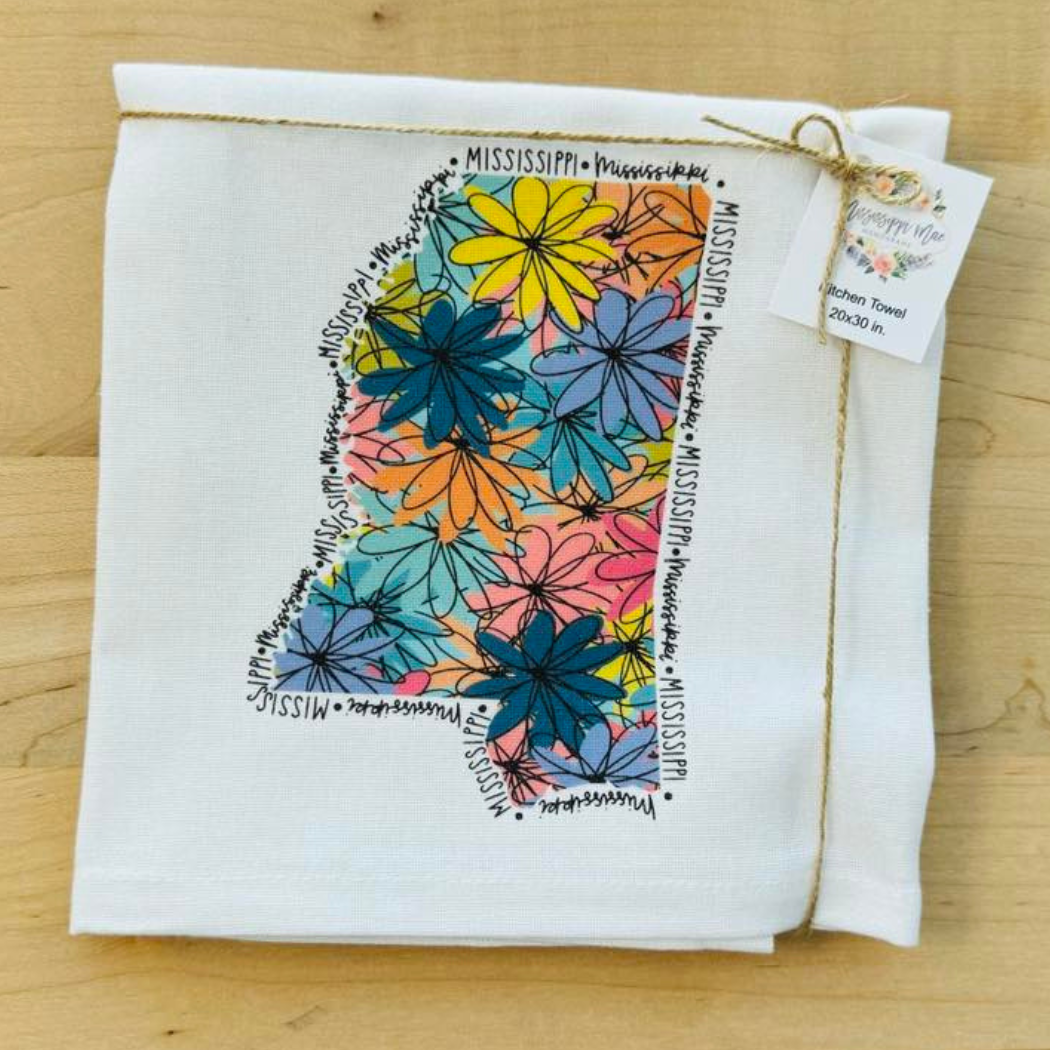 Floral State Kitchen Towel (All 50 States)