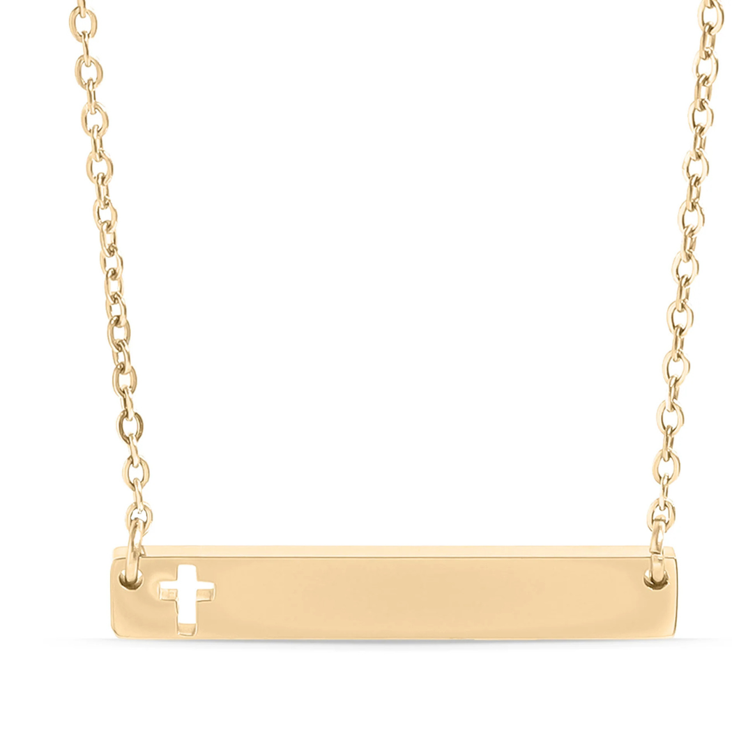 Cutout Cross Bar Necklace (3 Colors)